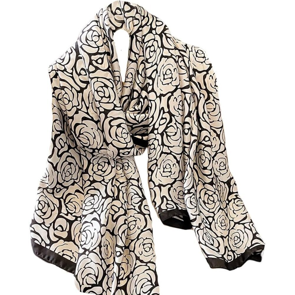 Women’s Satin Silk Scarf Large Lightweight Sun Protection Wrap Hair